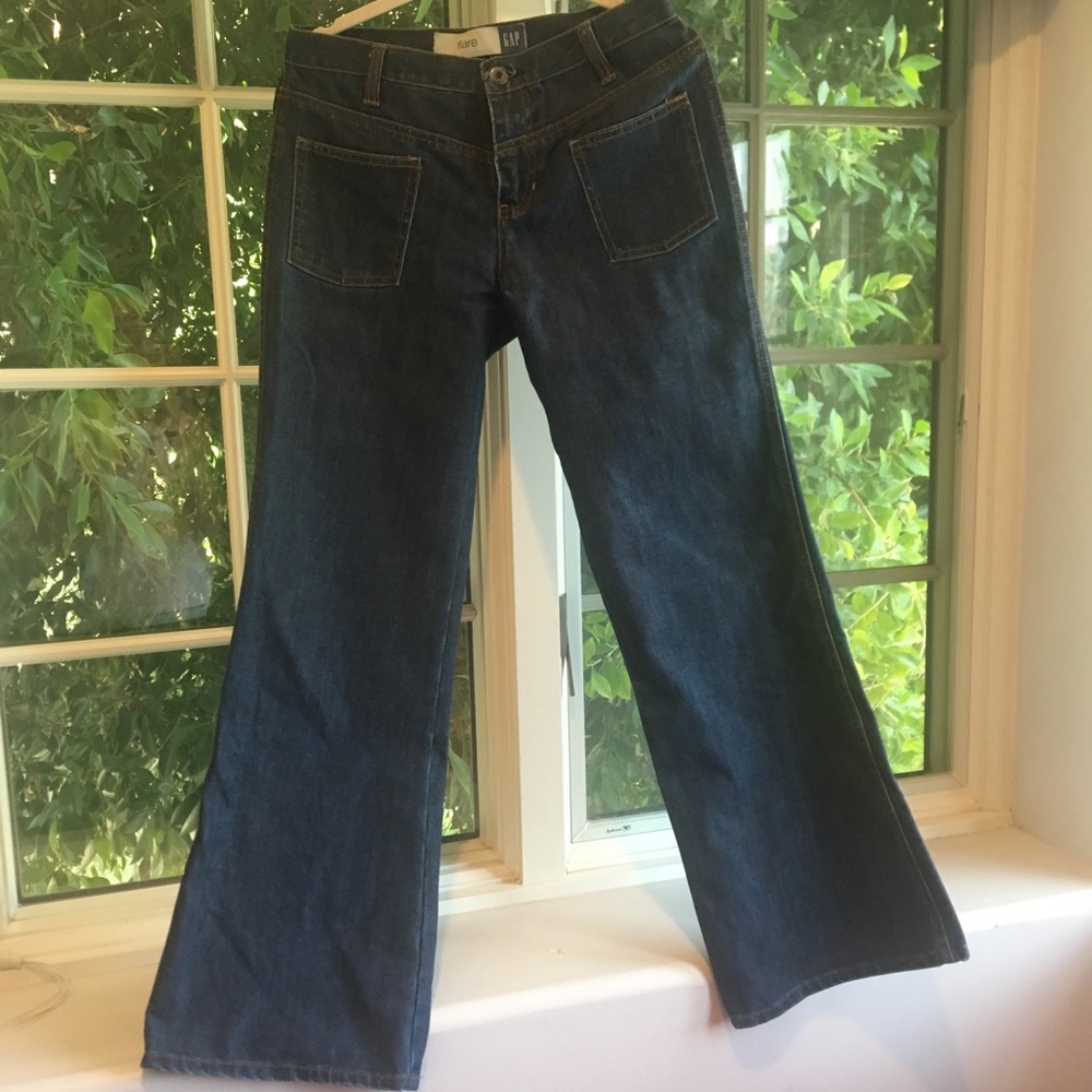 90’s Vintage Gap flare dark denim jeans